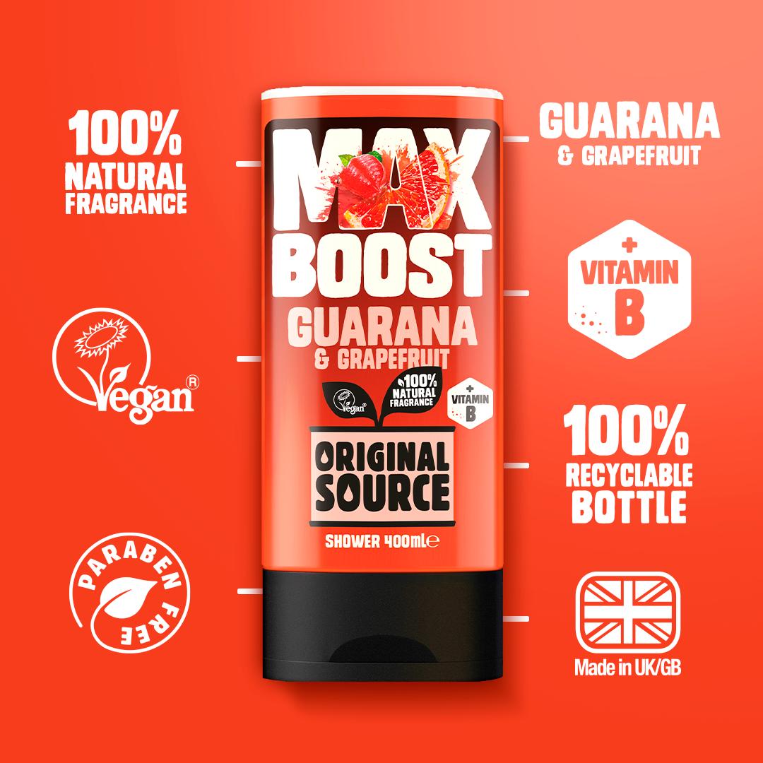 Original Source shower gel Guarana Grapefruit 400ml, imported from the UK