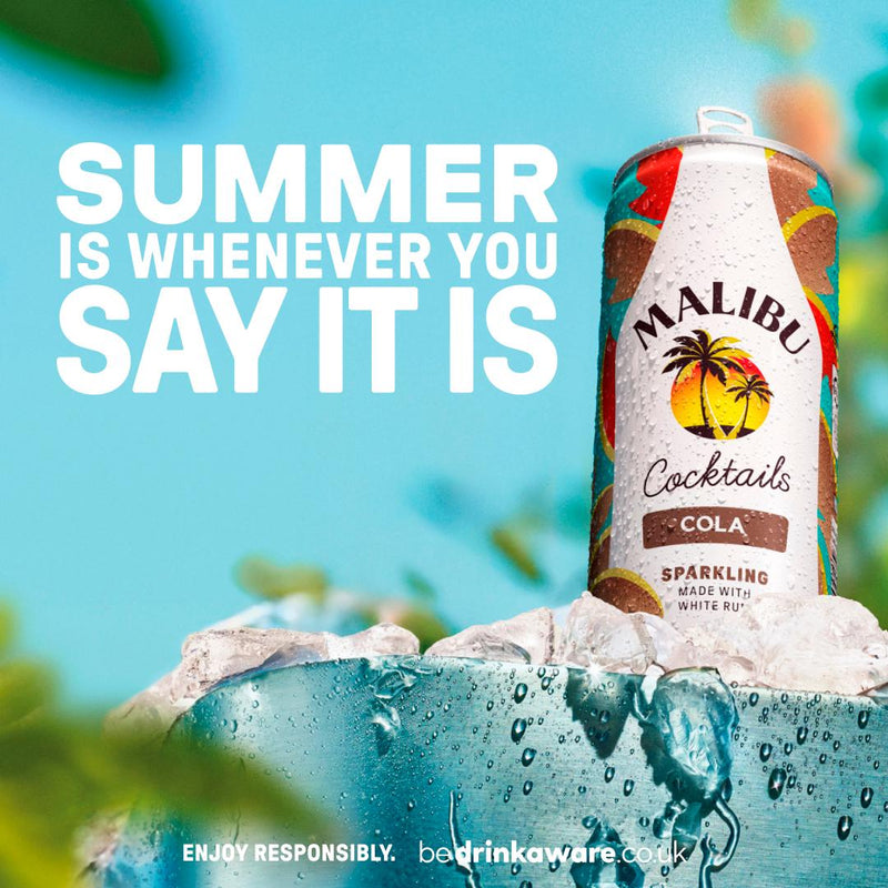 Malibu coconut rum and cola pre-mixed can 250ml - British product