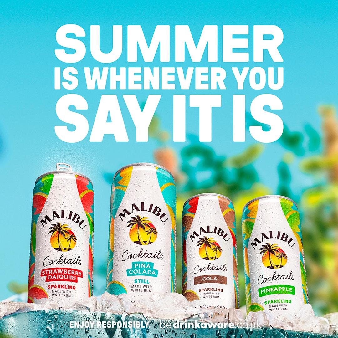 Malibu coconut rum and cola pre-mixed can 250ml - British product