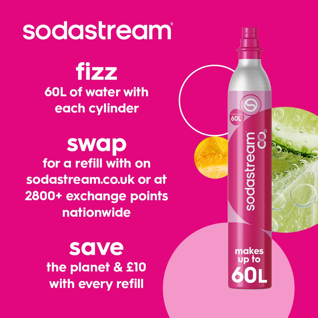 Sodastream CO2 gas cylinder Pink System Quick Connect 425g - British product