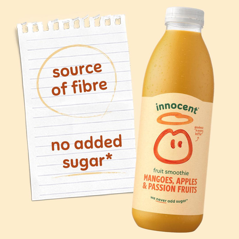 Innocent mango apple passion fruit smoothie 250ml, imported from the UK