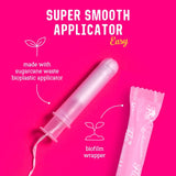 Flo organic cotton tampons combo pack 8 regular + 6 super, imported from the UK