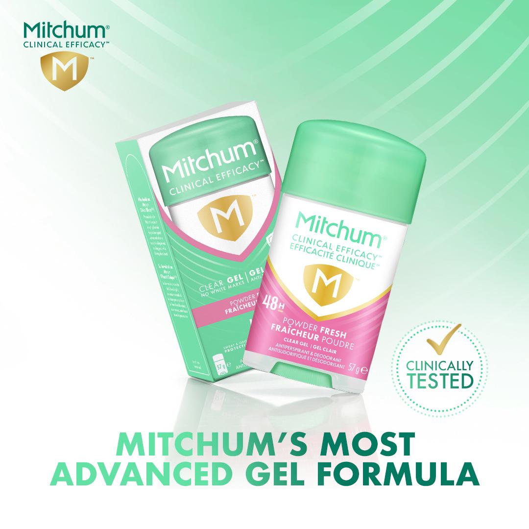 Mitchum antiperspirant deodorant powder fresh clear gel 57g (British brand)