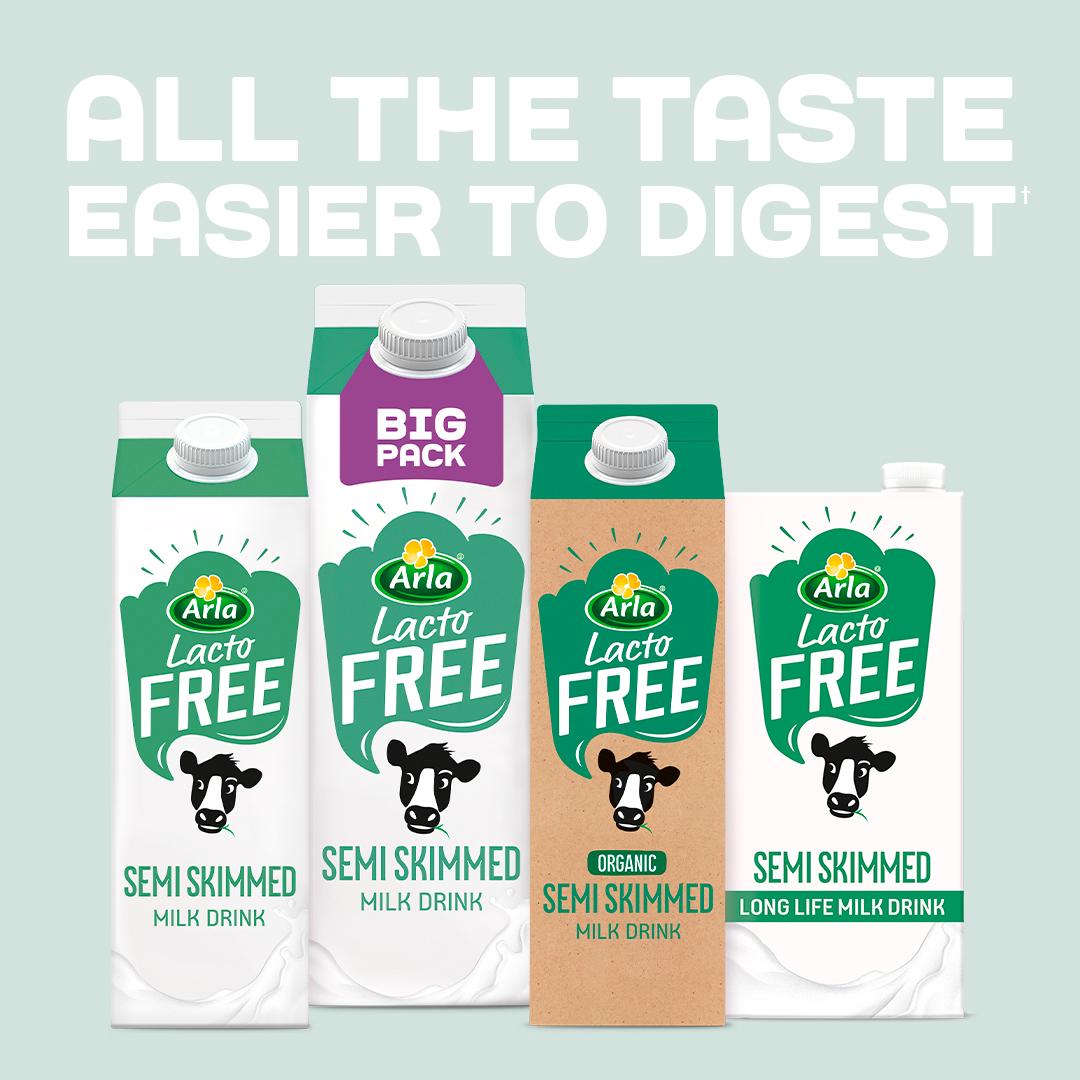 Arla LactoFREE semi skimmed long life milk 1L (British brand)
