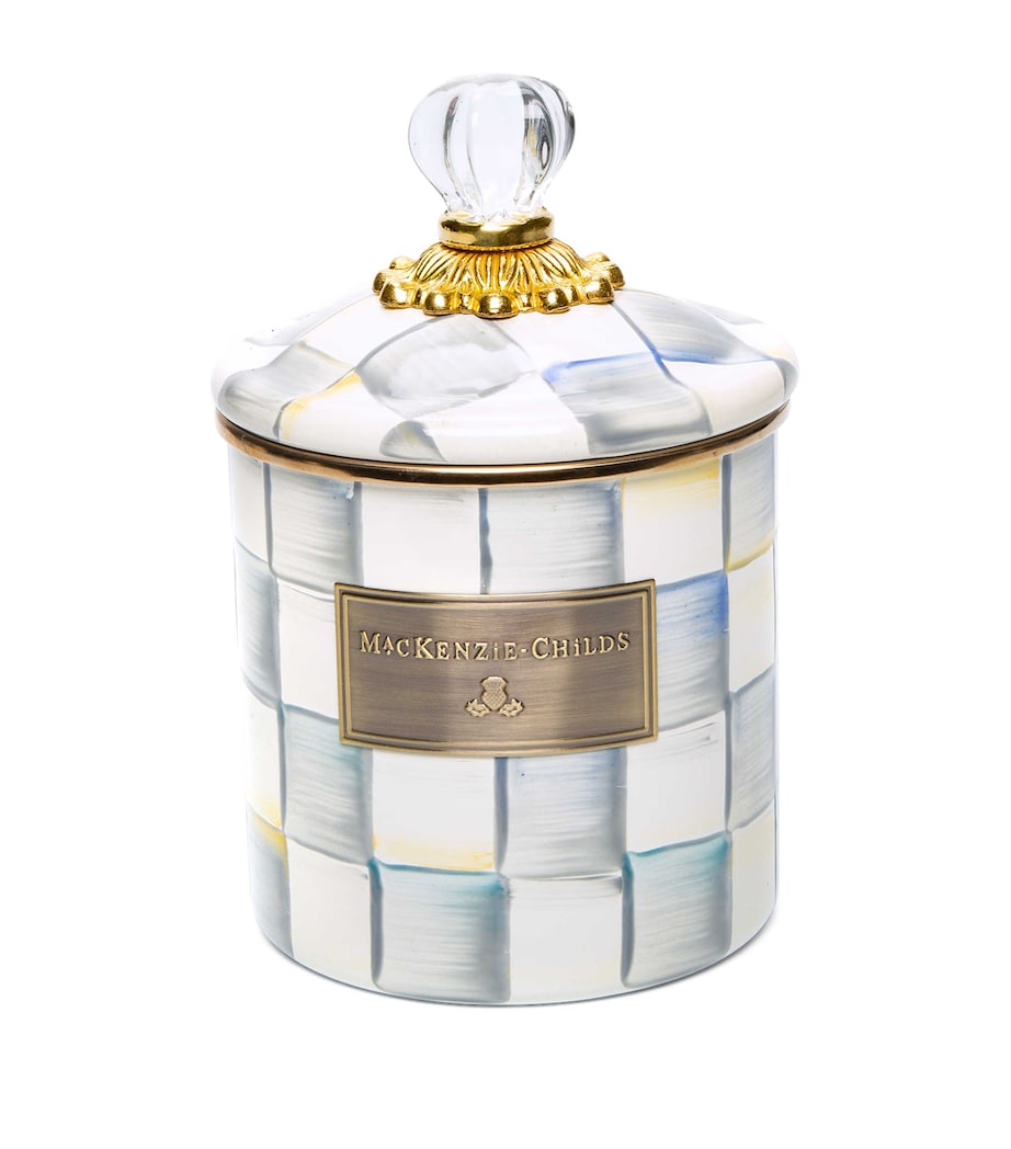 MacKenzie-Childs Sterling Check canister 19cm, imported from the UK