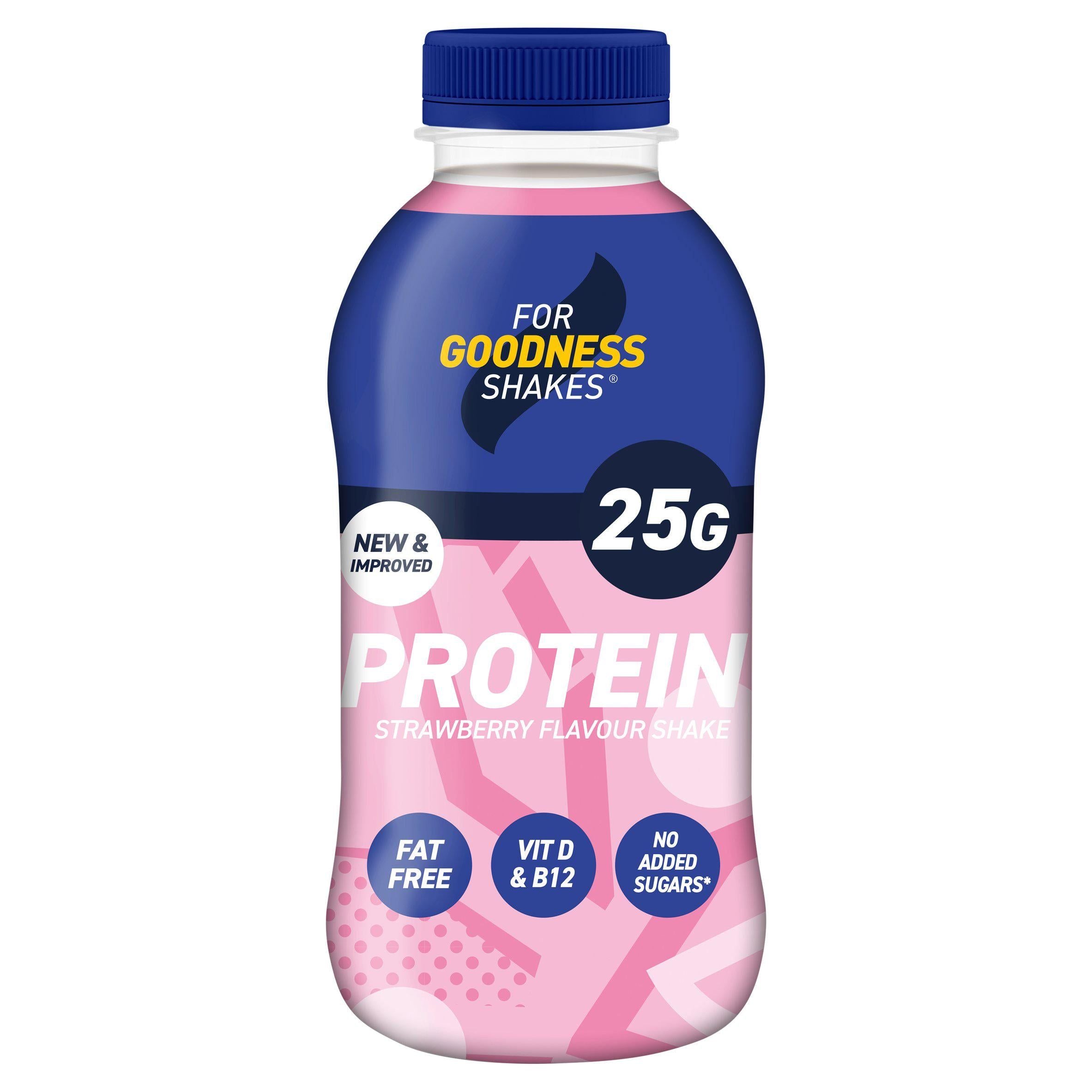 For Goodness Shakes Protein Strawberry Flavour Shake 435ml All Sainsburys   