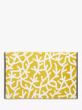 Mini Moderns cotton bath mat with forest graphic print in mustard, imported from the UK