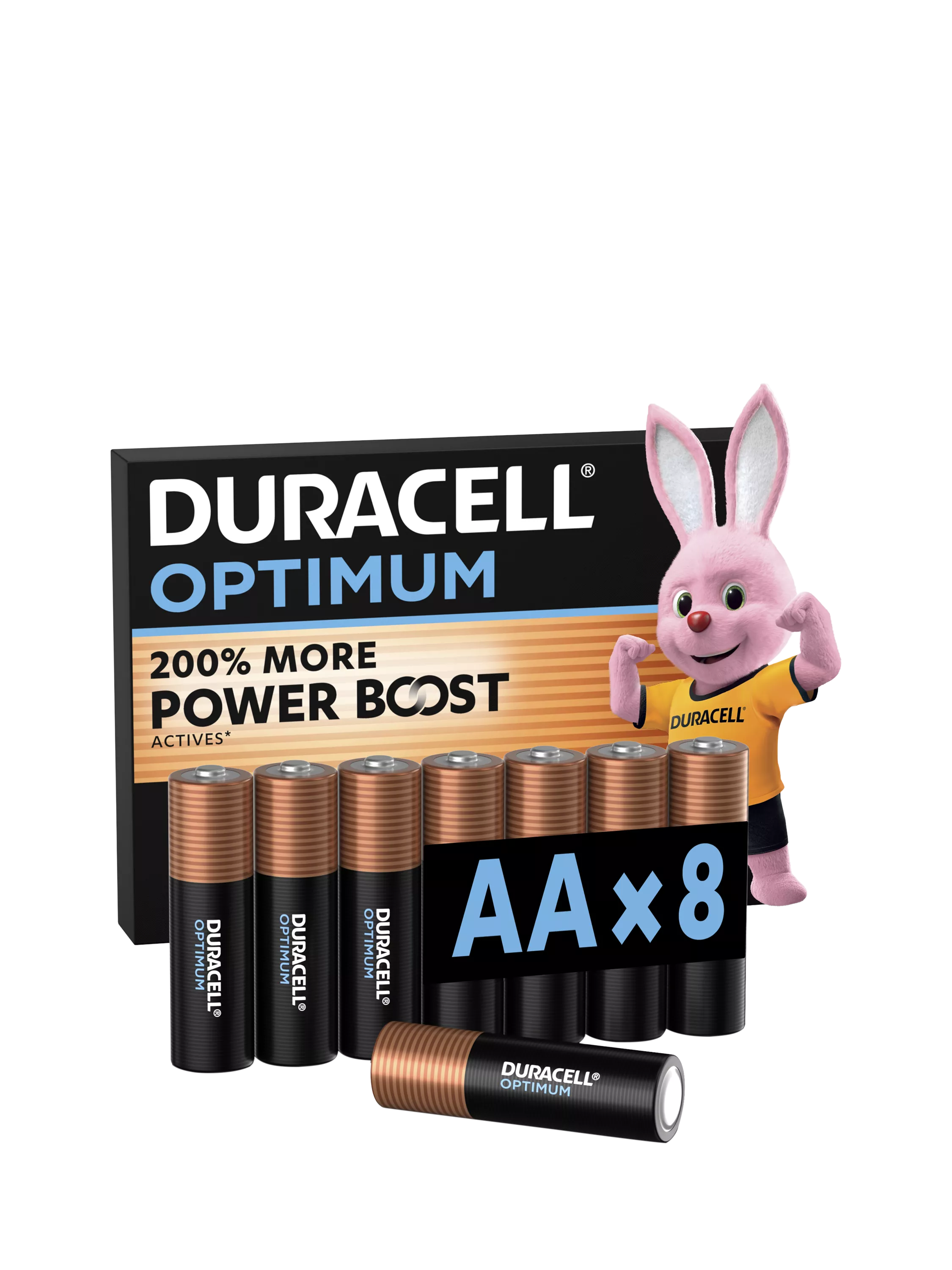 Duracell Optimum AA batteries pack of 8, UK version