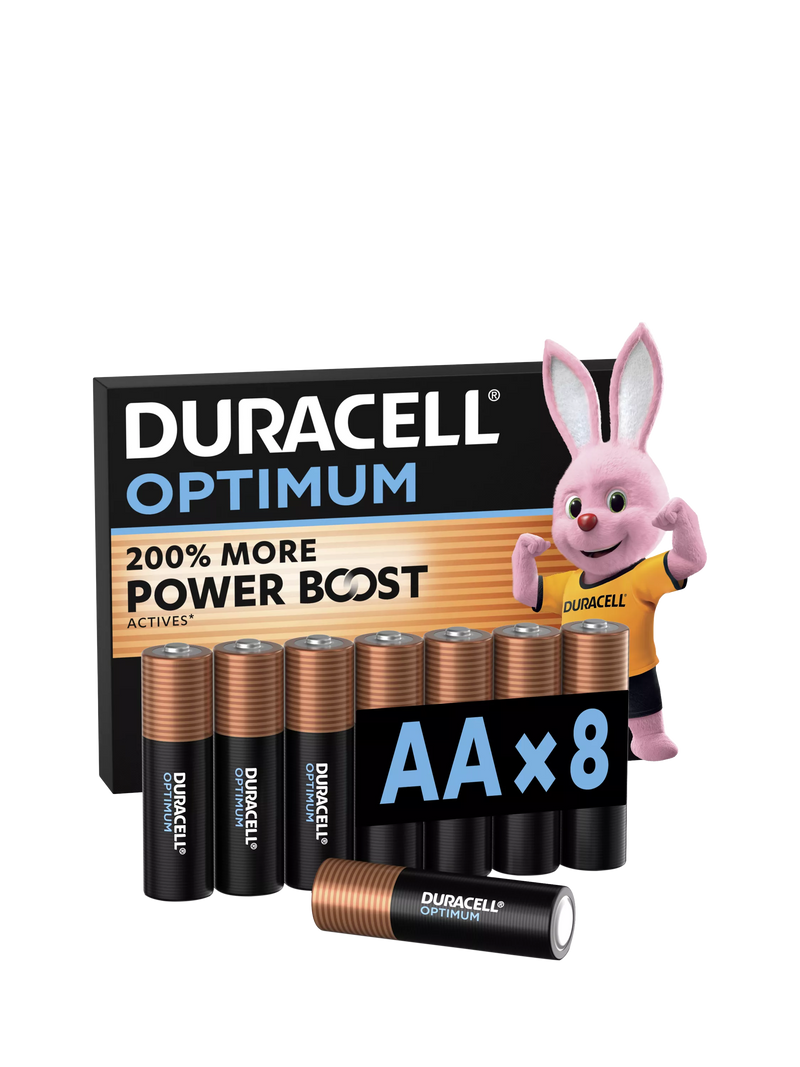Duracell Optimum AA batteries pack of 8, UK version