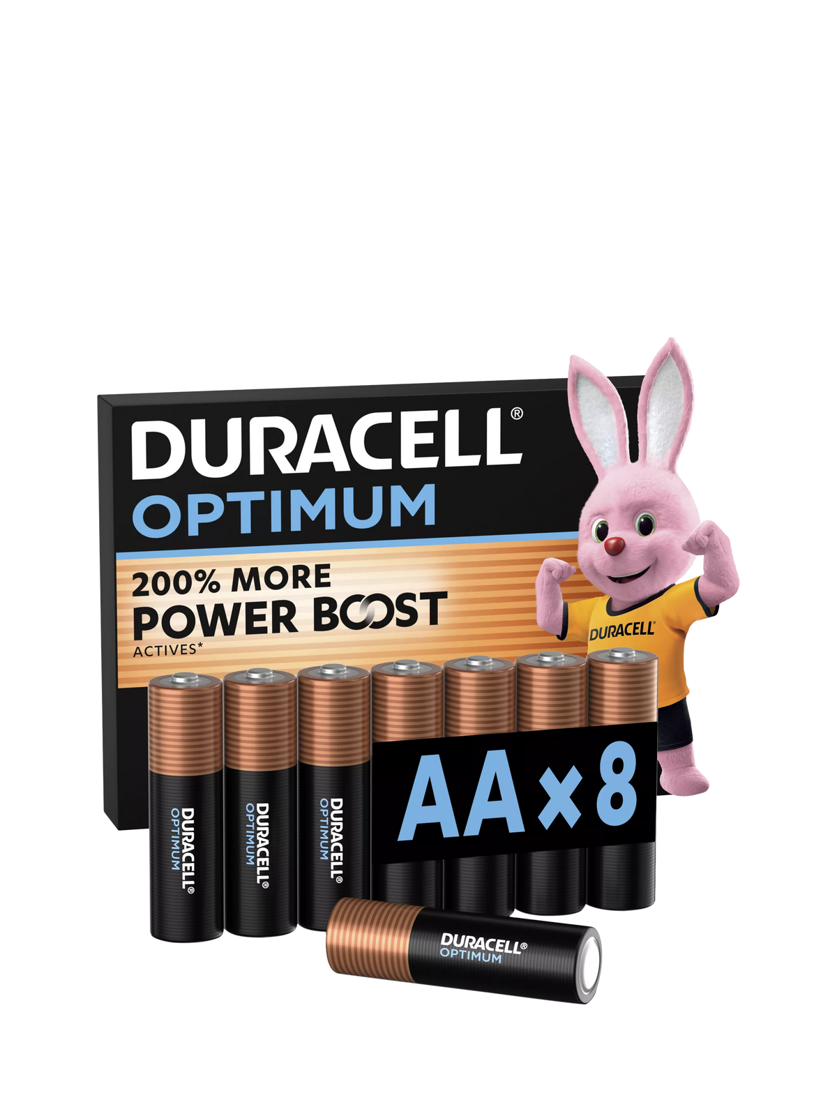 Duracell Optimum AA batteries pack of 8, UK version