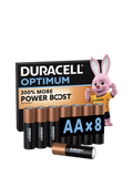 Duracell Optimum AA batteries pack of 8, UK version