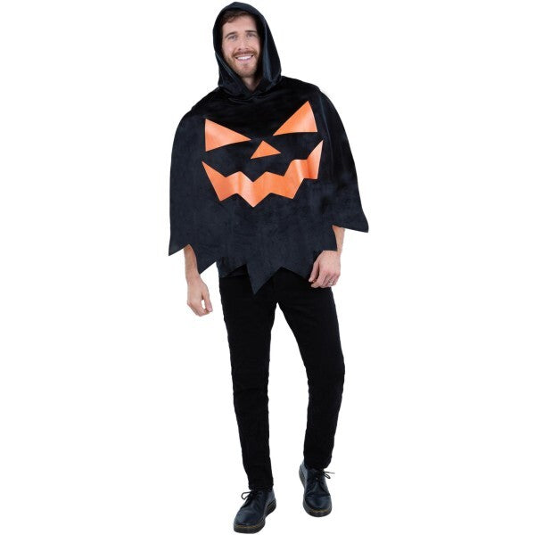 Smiffys black pumpkin poncho adult unisex (British brand)
