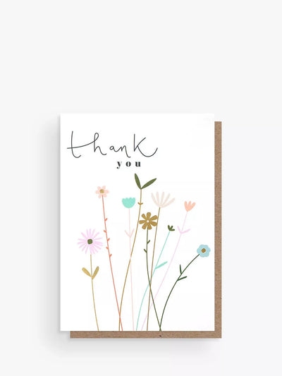 John Lewis Caroline Gardner Flowers Thank You Card- Buy online at McGrocer