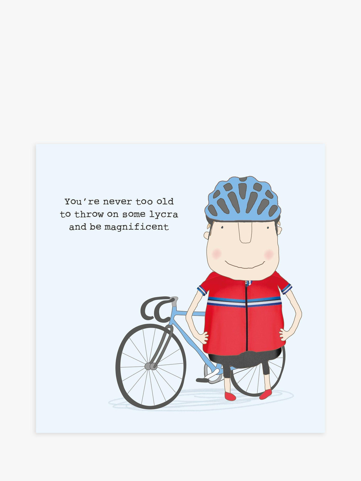 Lycra Cyclist Greeting Card with Grey Envelope