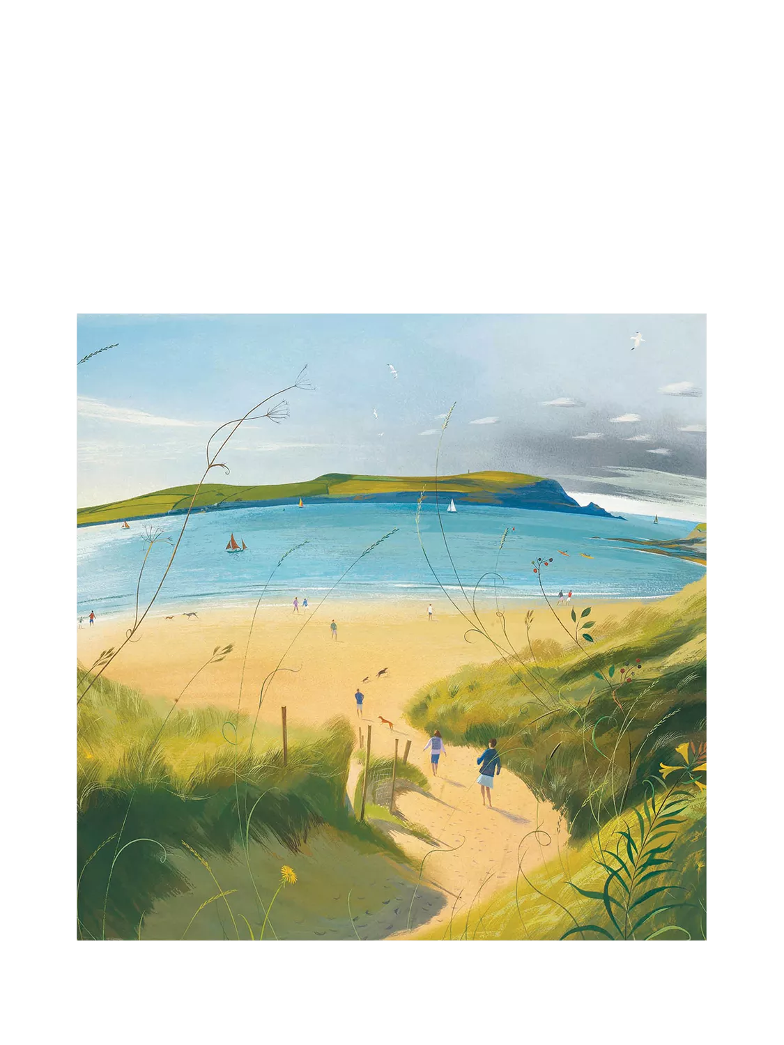 Woodmansterne Peaceful Beach greeting card, imported from the UK