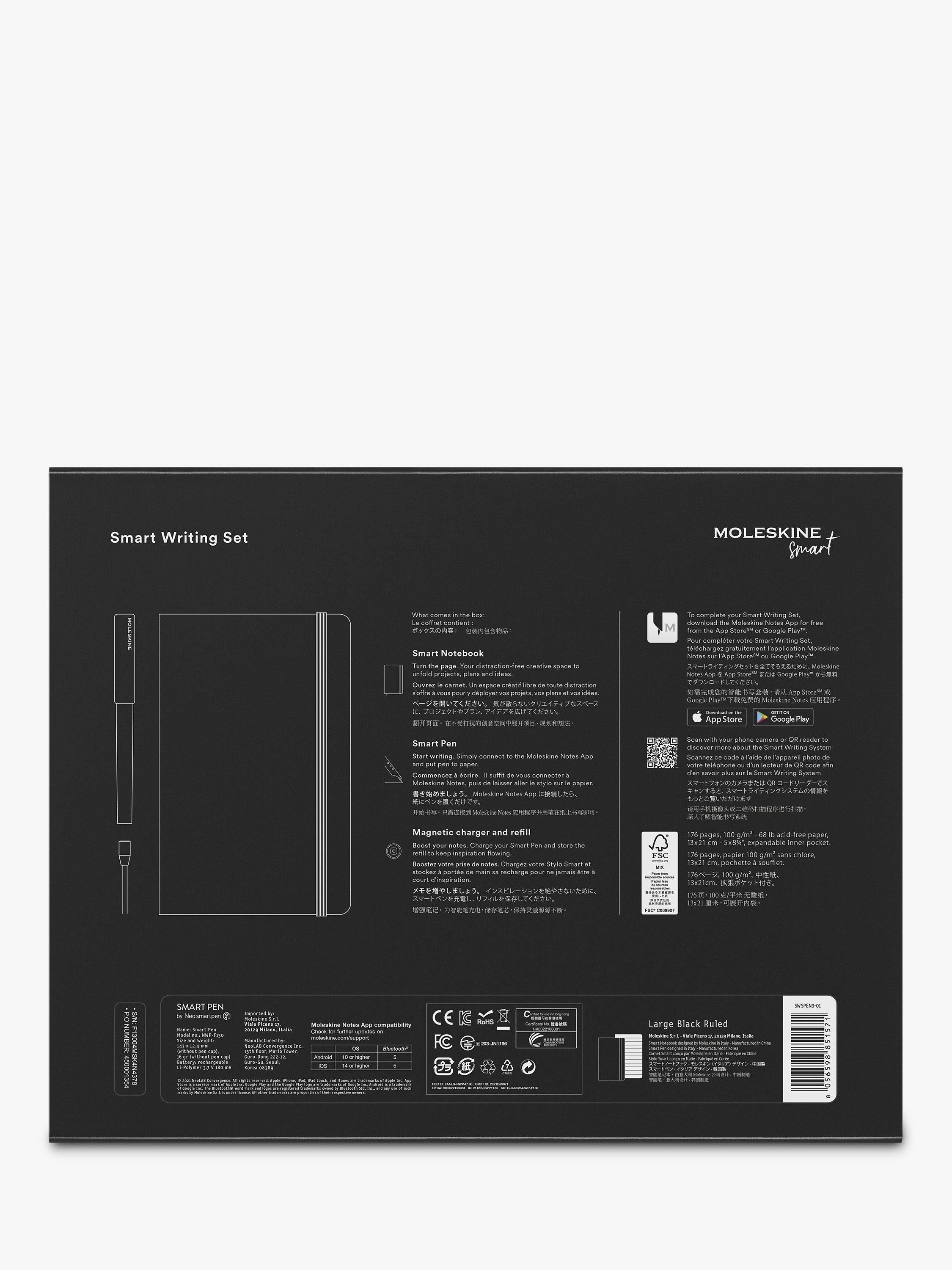 Moleskine Smart Writing Notebook and Pen Set large ruled (British brand)