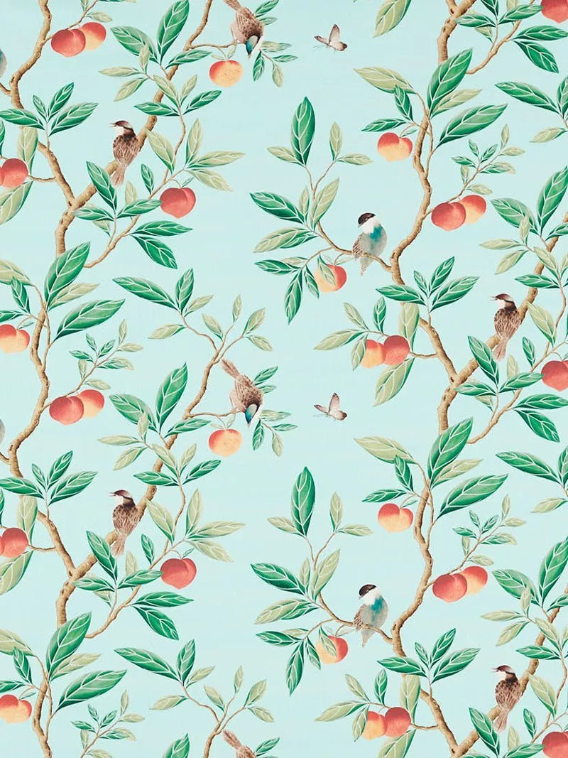 Harlequin Ella furnishing fabric chinoiserie birds fruit - British product