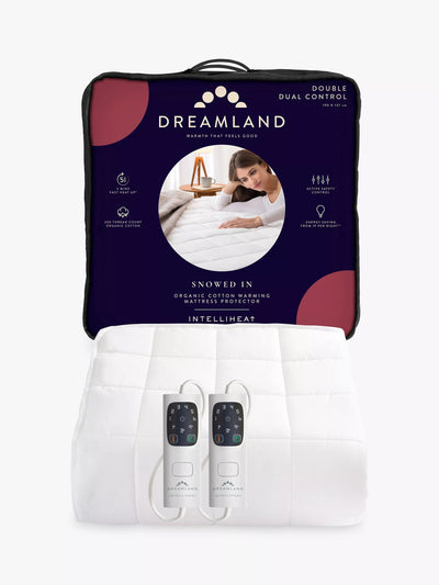 John Lewis Dreamland 168 Organic Cotton Heated Electric Mattress Protector White Double- Buy online at McGrocer