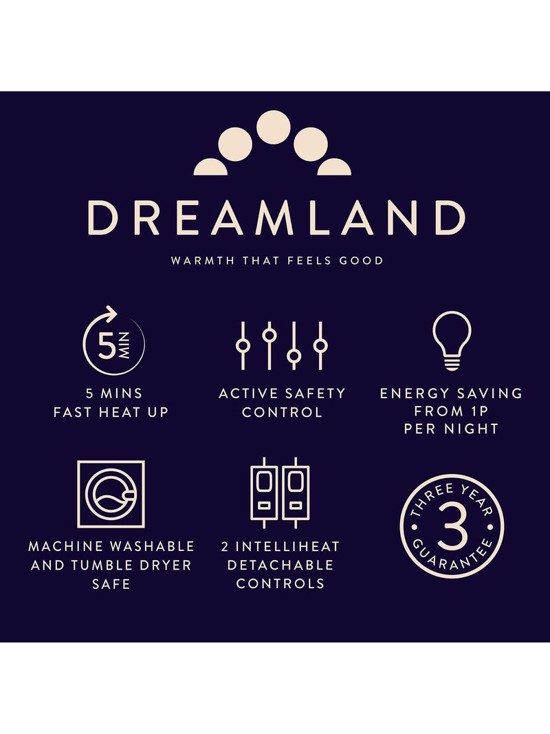 Dreamland organic cotton heated mattress protector double white - British product