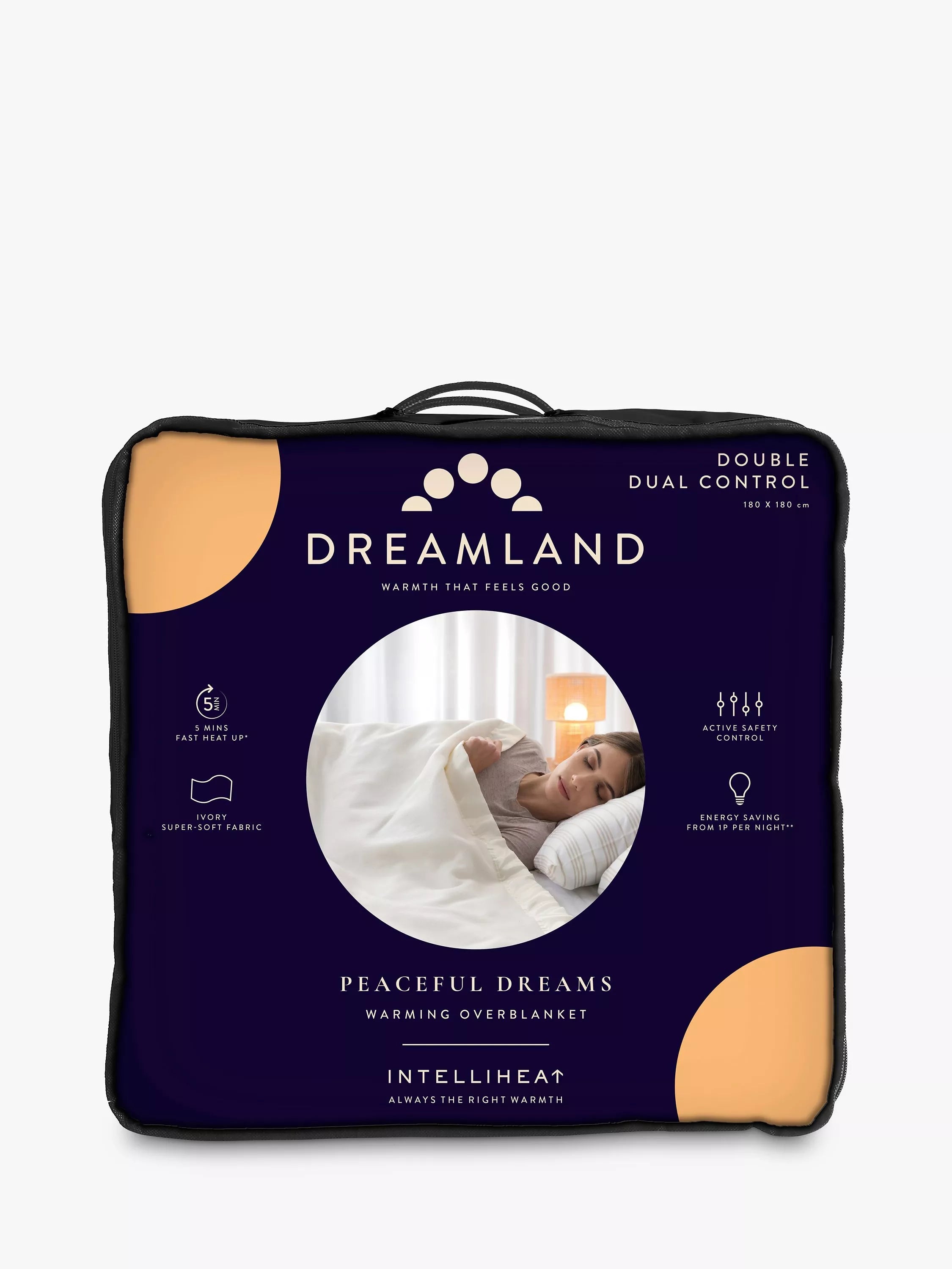 Dreamland Heated Overblanket, Ivory - Double: H180 x W180 cm