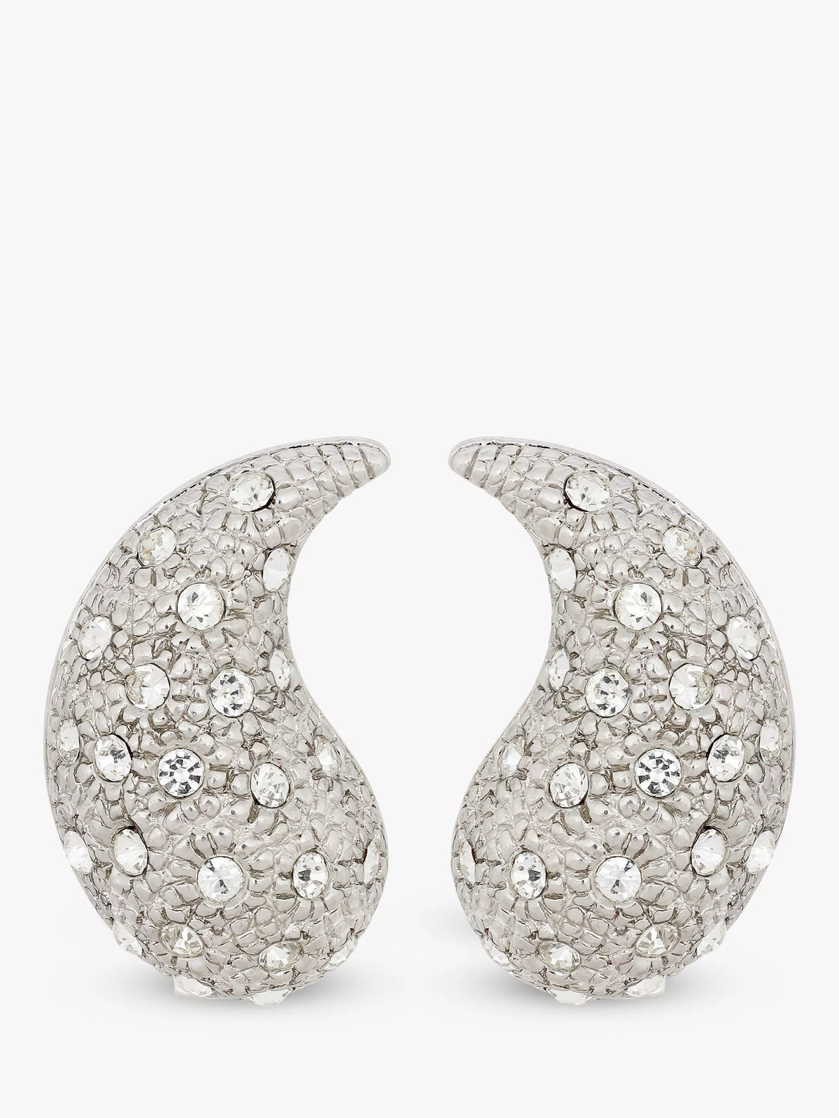 Eclectica pre-loved large Swarovski crystal comma clip-on earrings (British brand)