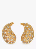Eclectica Pre-Loved Swarovski Crystal Large Comma Clip-On Stud Earrings