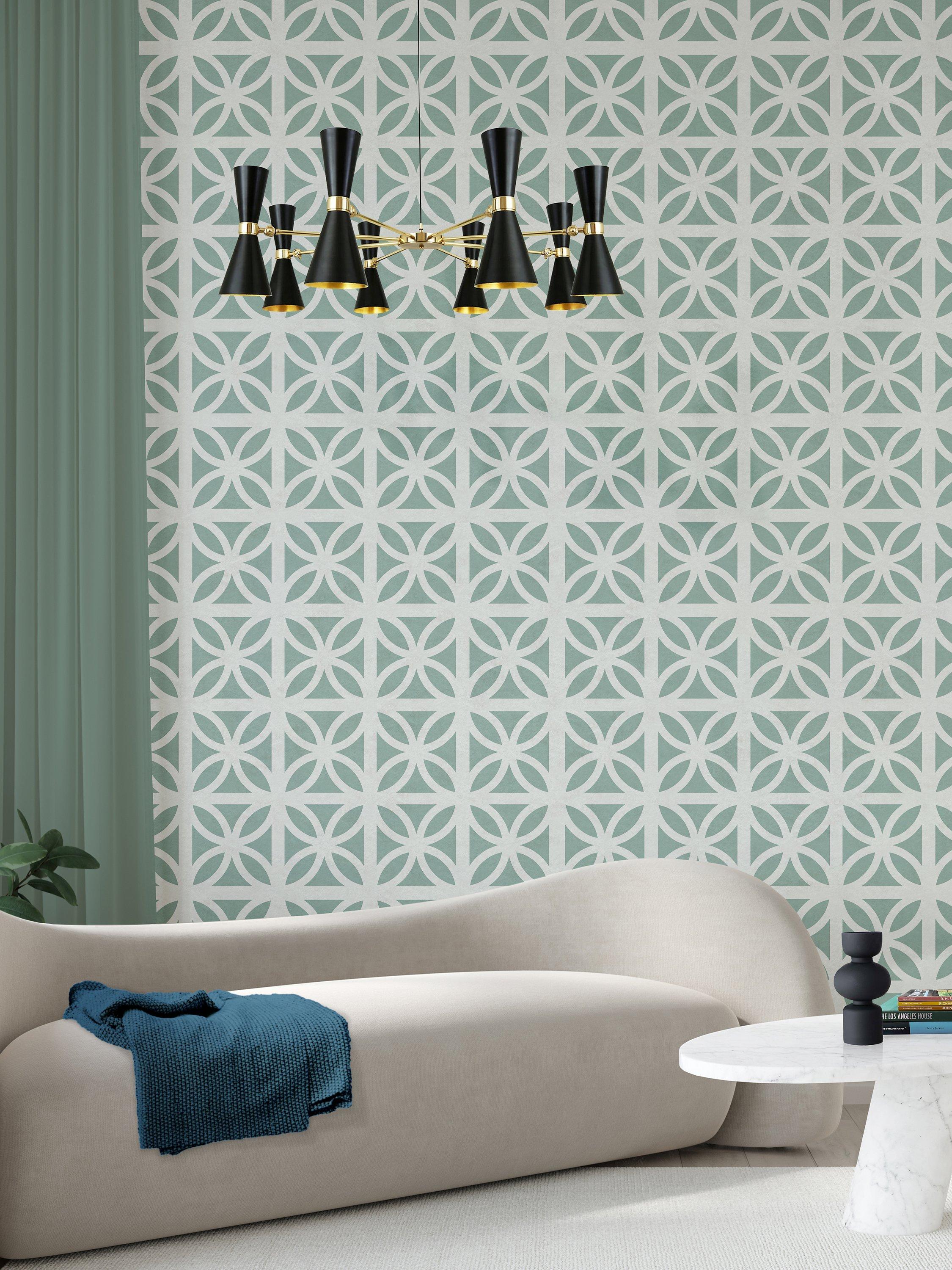 Mini Moderns Breeze wallpaper geometric trellis matte finish - British product