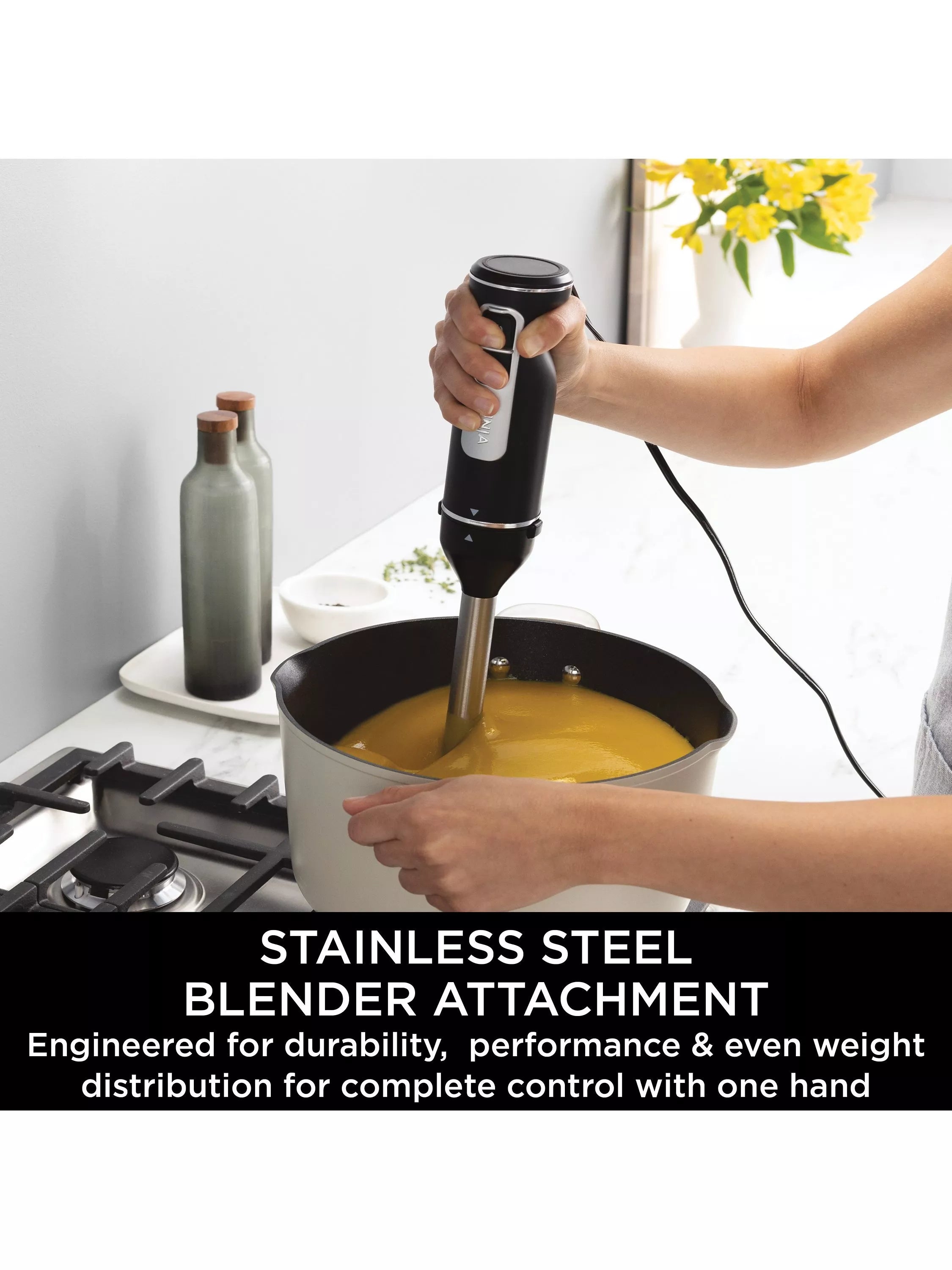 Ninja 2-in-1 immersion blender mixer silver black, imported from UK