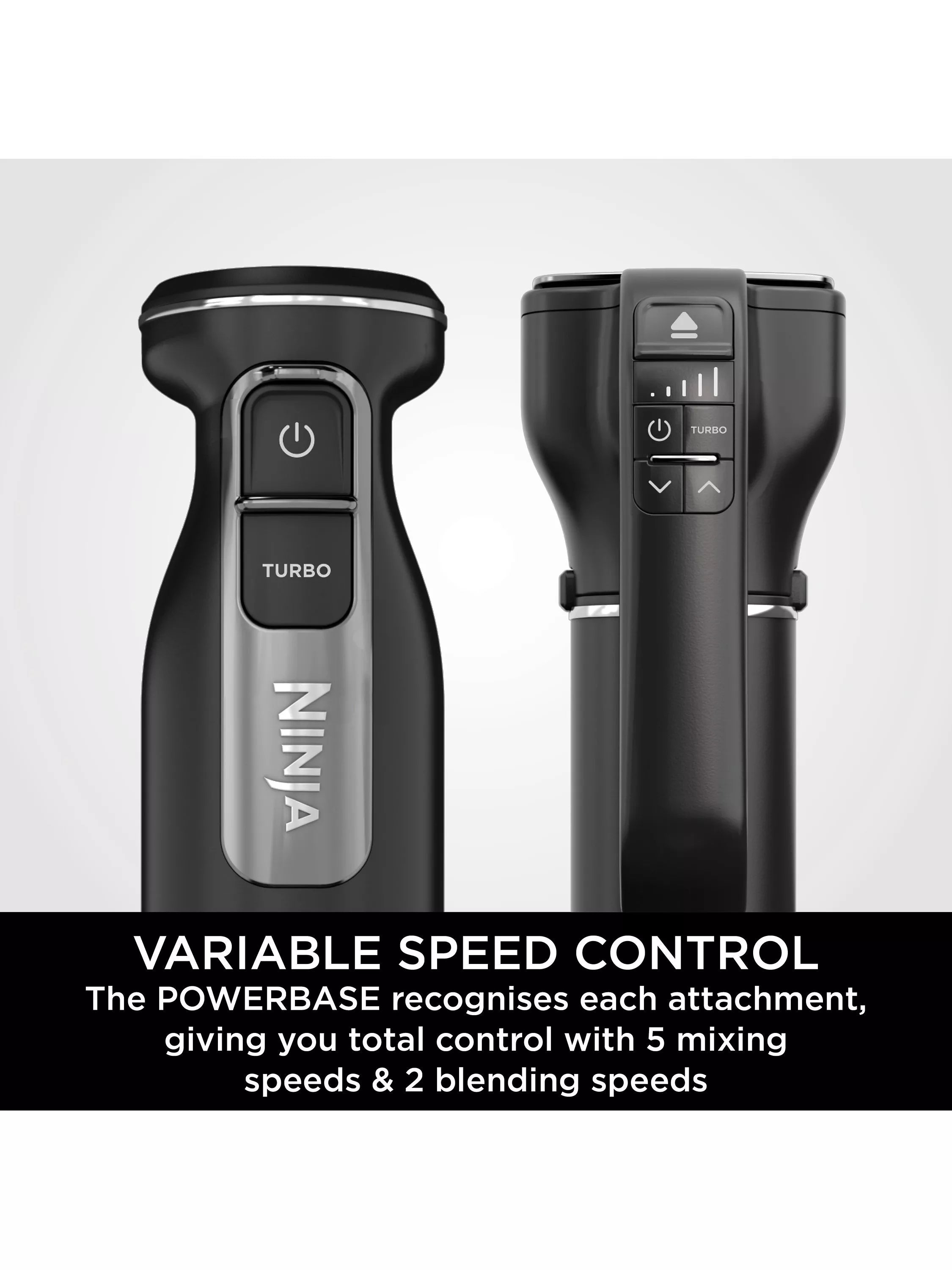 Ninja 2-in-1 immersion blender mixer silver black, imported from UK