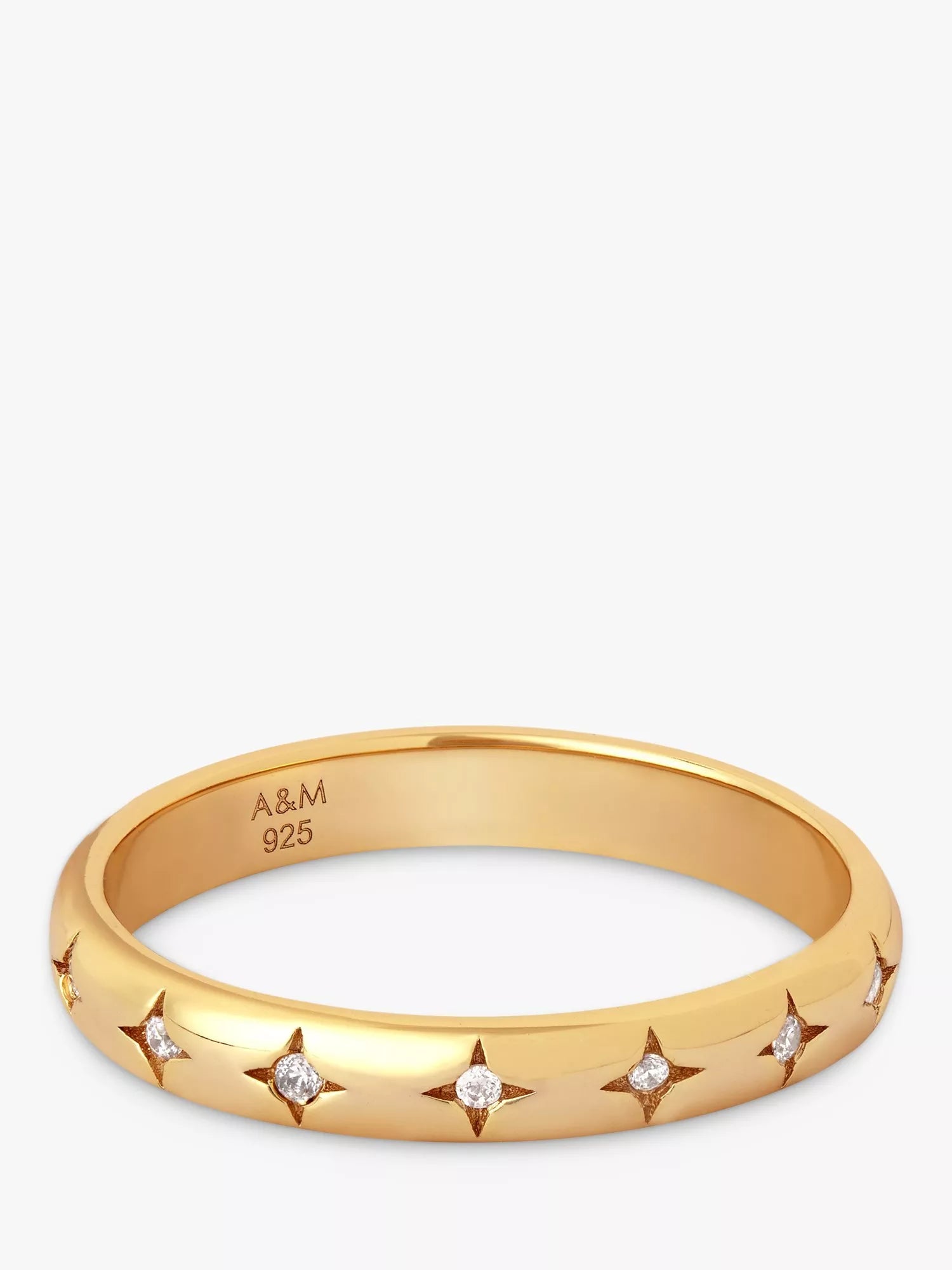 Astrid & Miyu Cosmic Star Crystal Band Ring, Gold, P