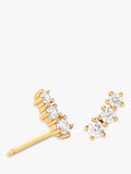 Astrid & Miyu Glimmer Crystal Climber earrings gold - British product
