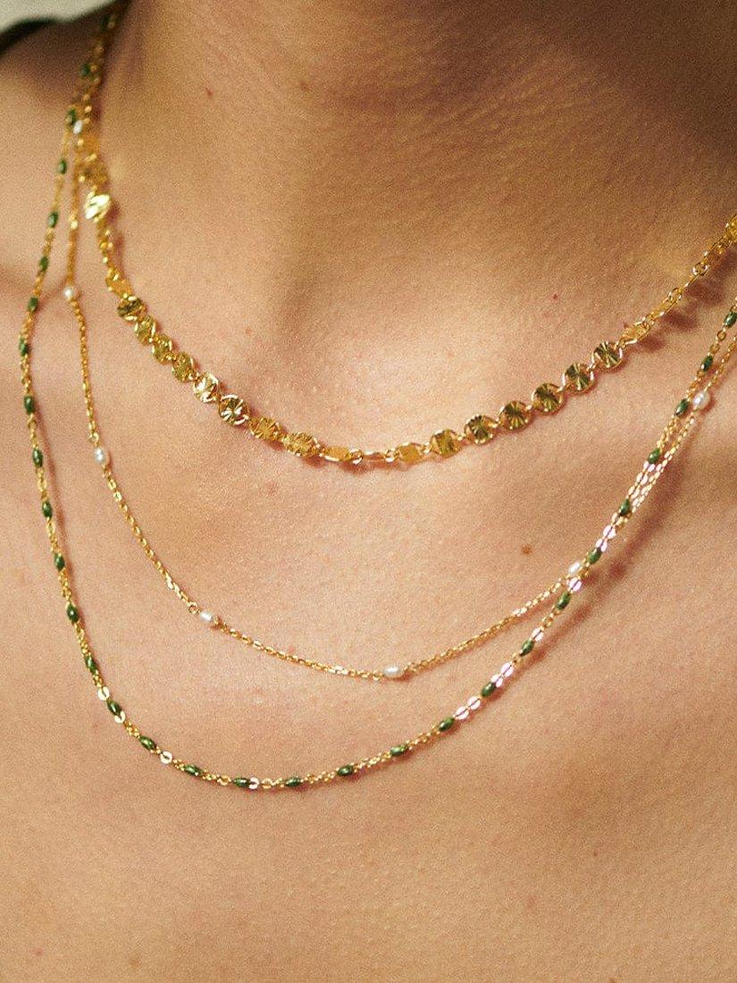 Daisy London enamel bead chain necklace gold plated (British brand)