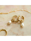 Daisy London baroque pearl hoop earrings gold plated (British brand)