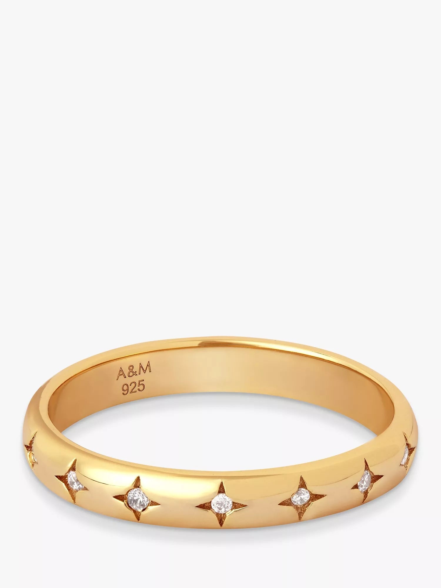 Astrid & Miyu Cosmic Star Crystal Band Ring, Gold, L