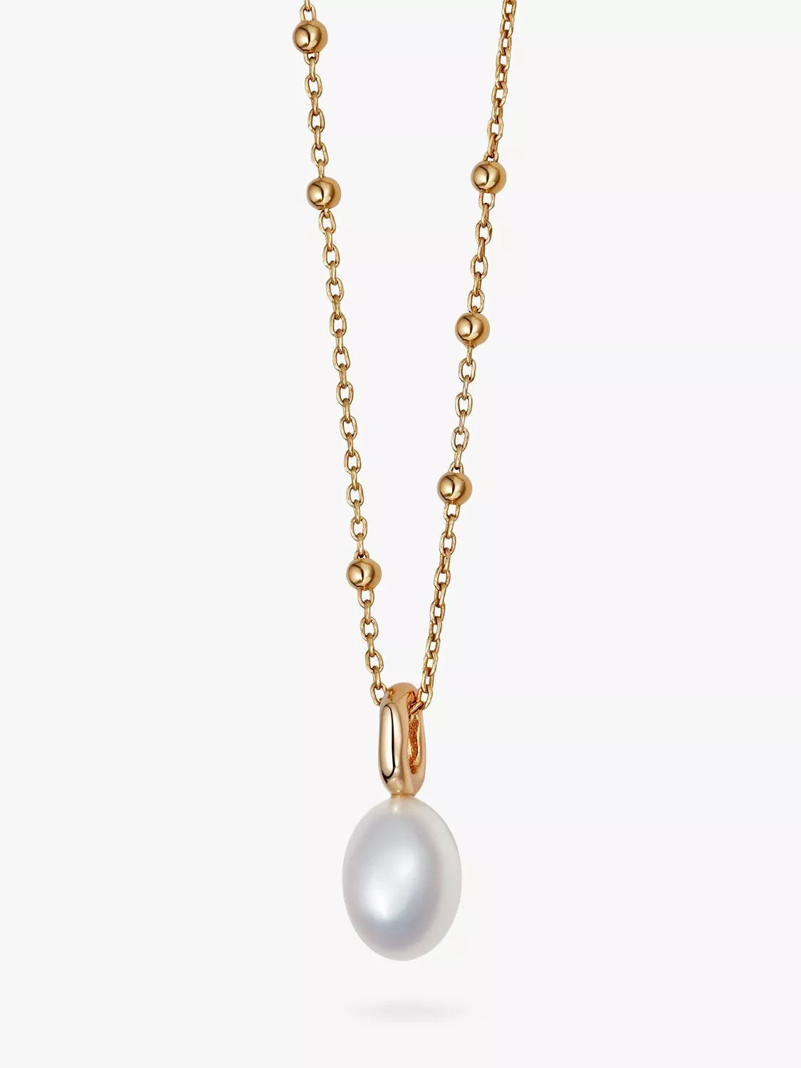 Daisy London freshwater pearl pendant necklace gold plate (British brand)