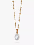 Daisy London freshwater pearl pendant necklace gold plate (British brand)