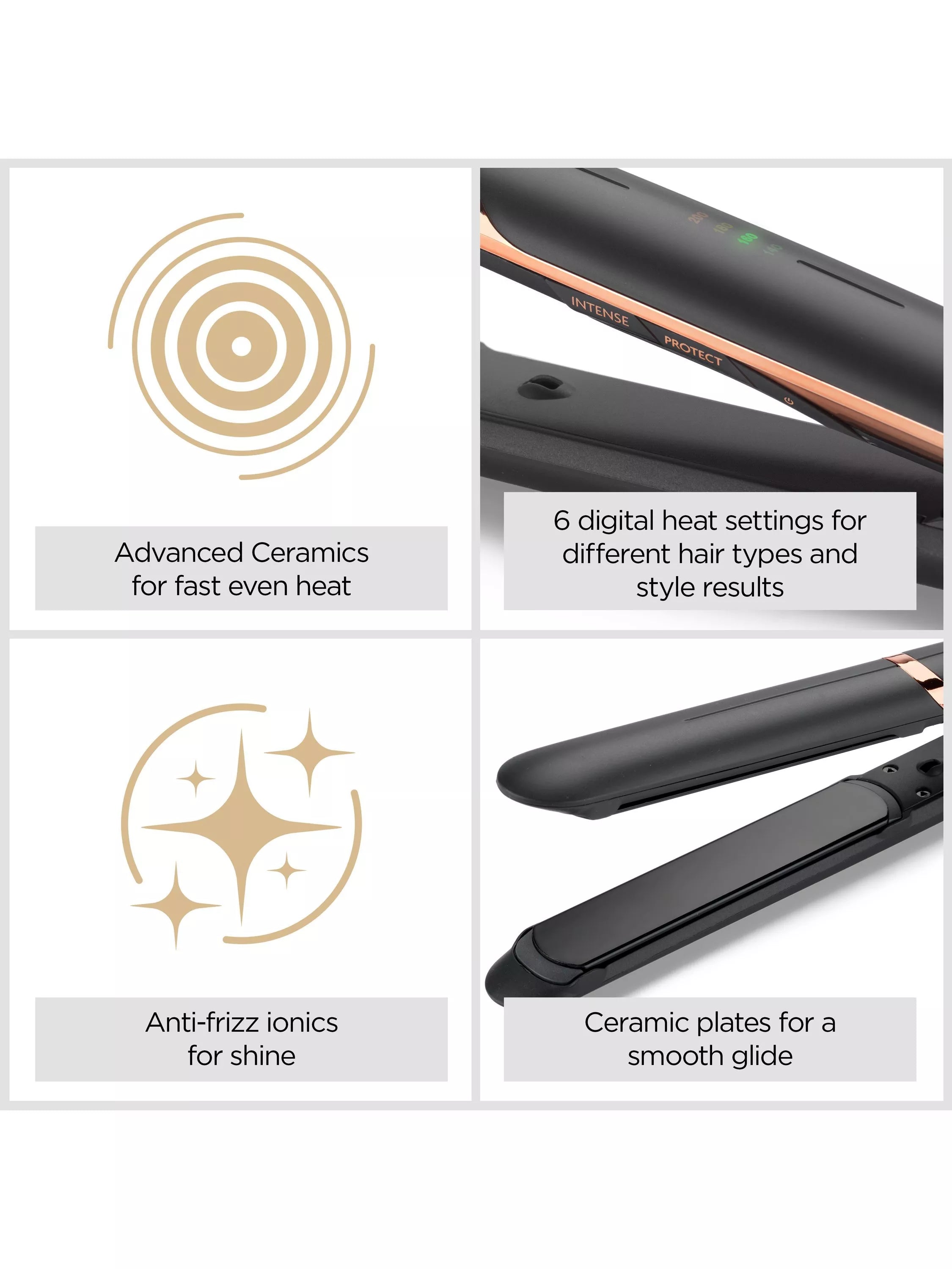 BaByliss Smooth Pro 235 hair straightener, black (British brand)