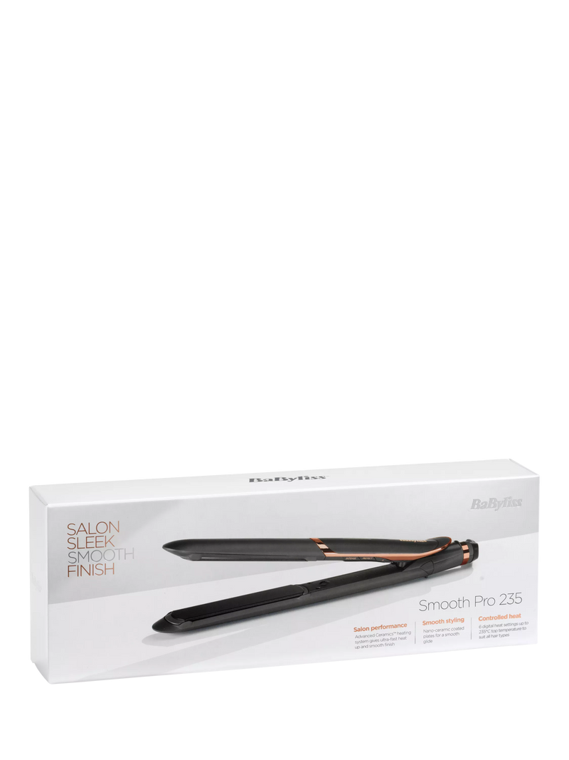 BaByliss Smooth Pro 235 hair straightener, black (British brand)