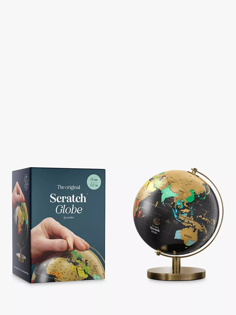 Luckies scratch world map globe in multi colors, 14cm, UK version