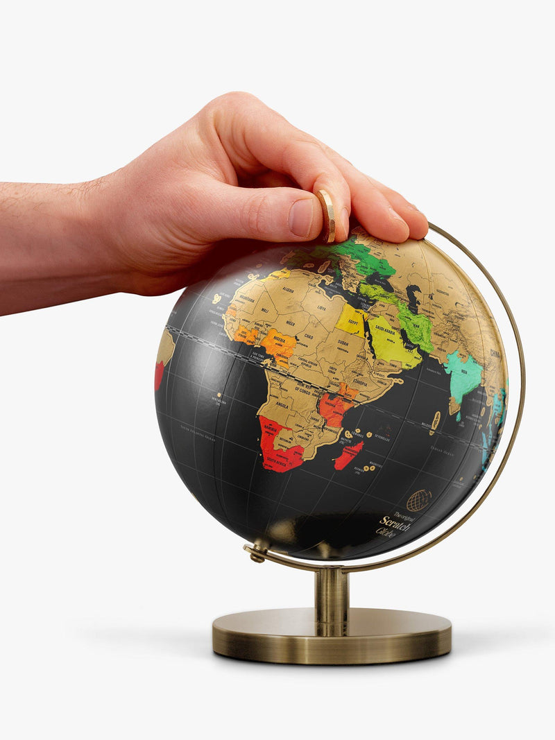 Luckies scratch world map globe in multi colors, 14cm, UK version