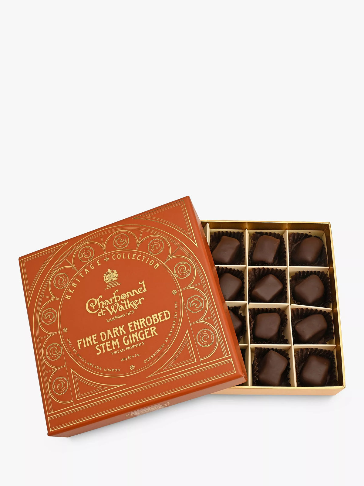 Charbonnel et Walker dark chocolate enrobed stem ginger 175g - British product