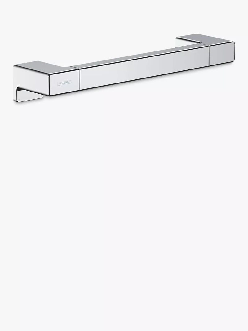 Wall-Mounted Bathroom Grab Rail in Matt Black with Metal Support