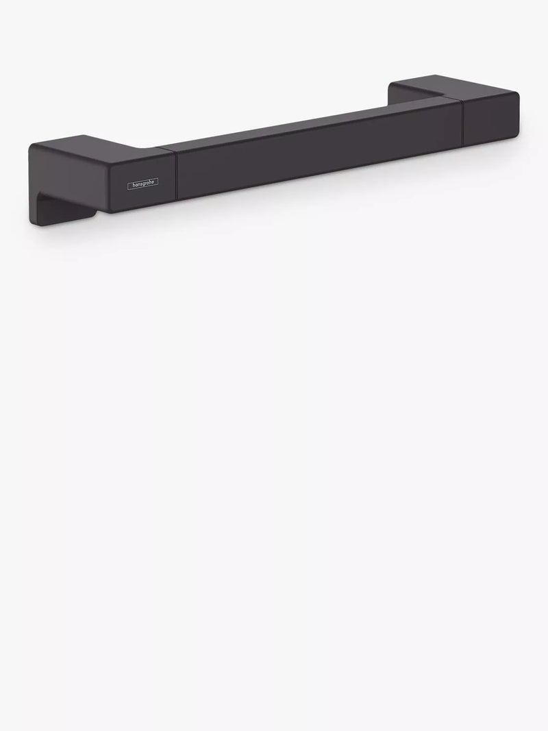 Hansgrohe wall-mounted bathroom grab rail in Matt Black, UK version