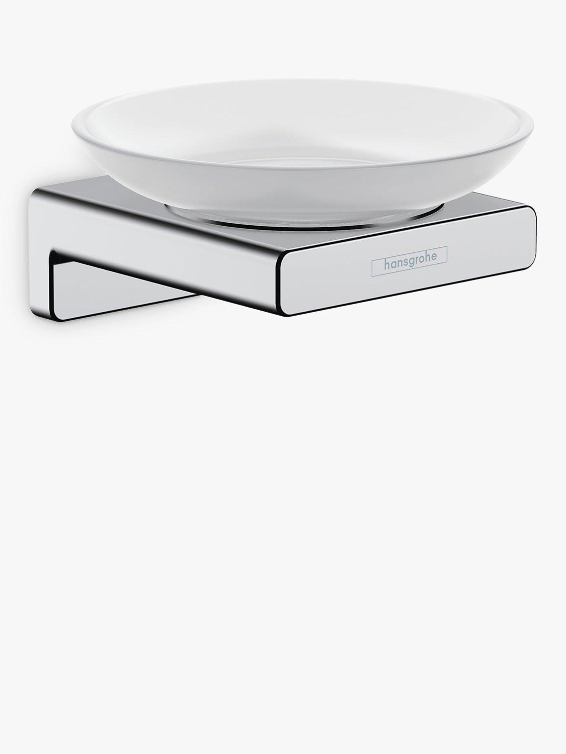Hansgrohe wall-mounted glass soap dish with metal support, UK version