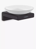 Wall-Mounted Glass Soap Dish with Metal Support
