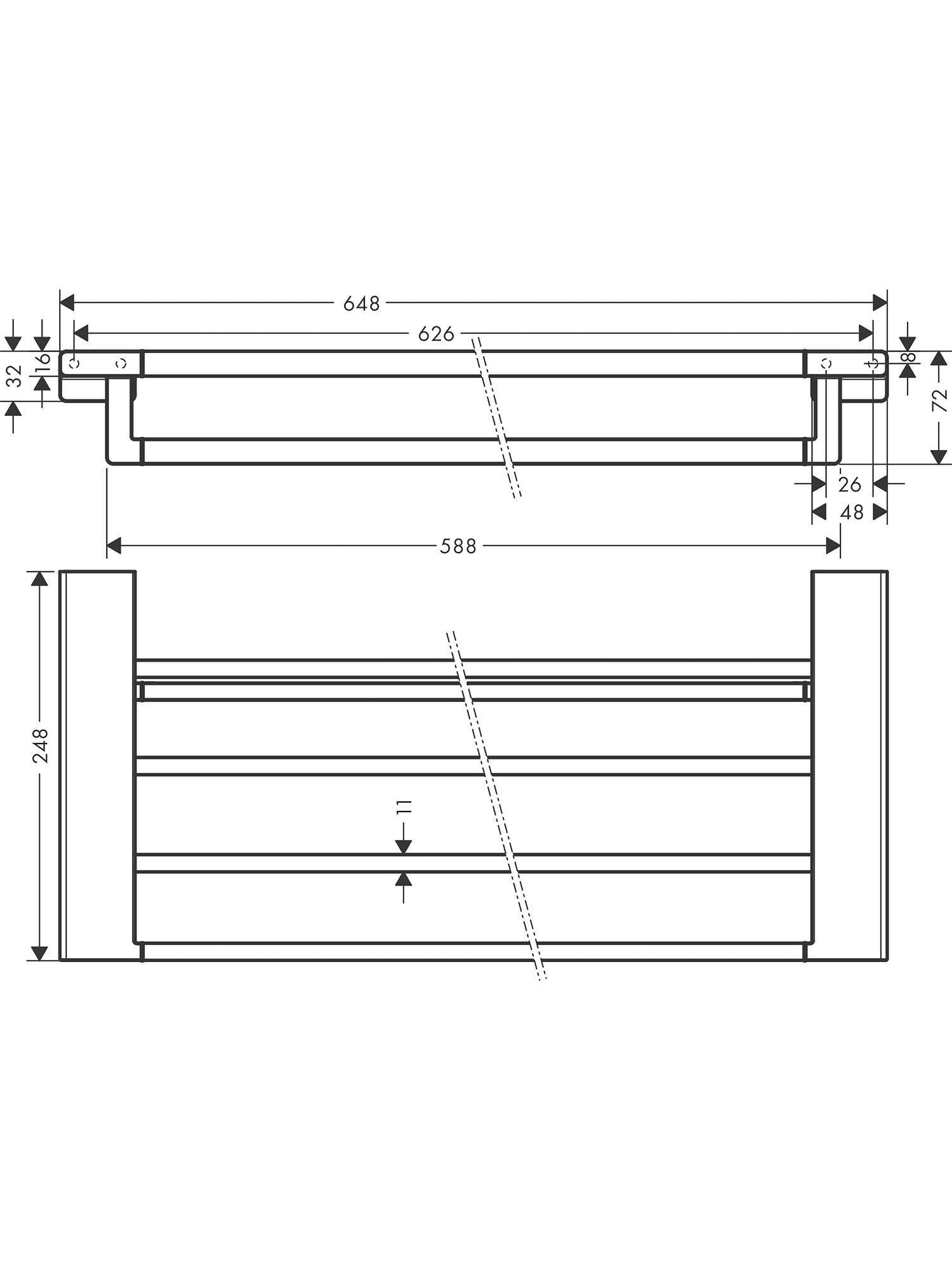 Hansgrohe AddStoris wall-mounted towel rack, UK version