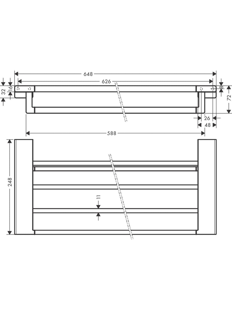Hansgrohe AddStoris wall-mounted towel rack, UK version
