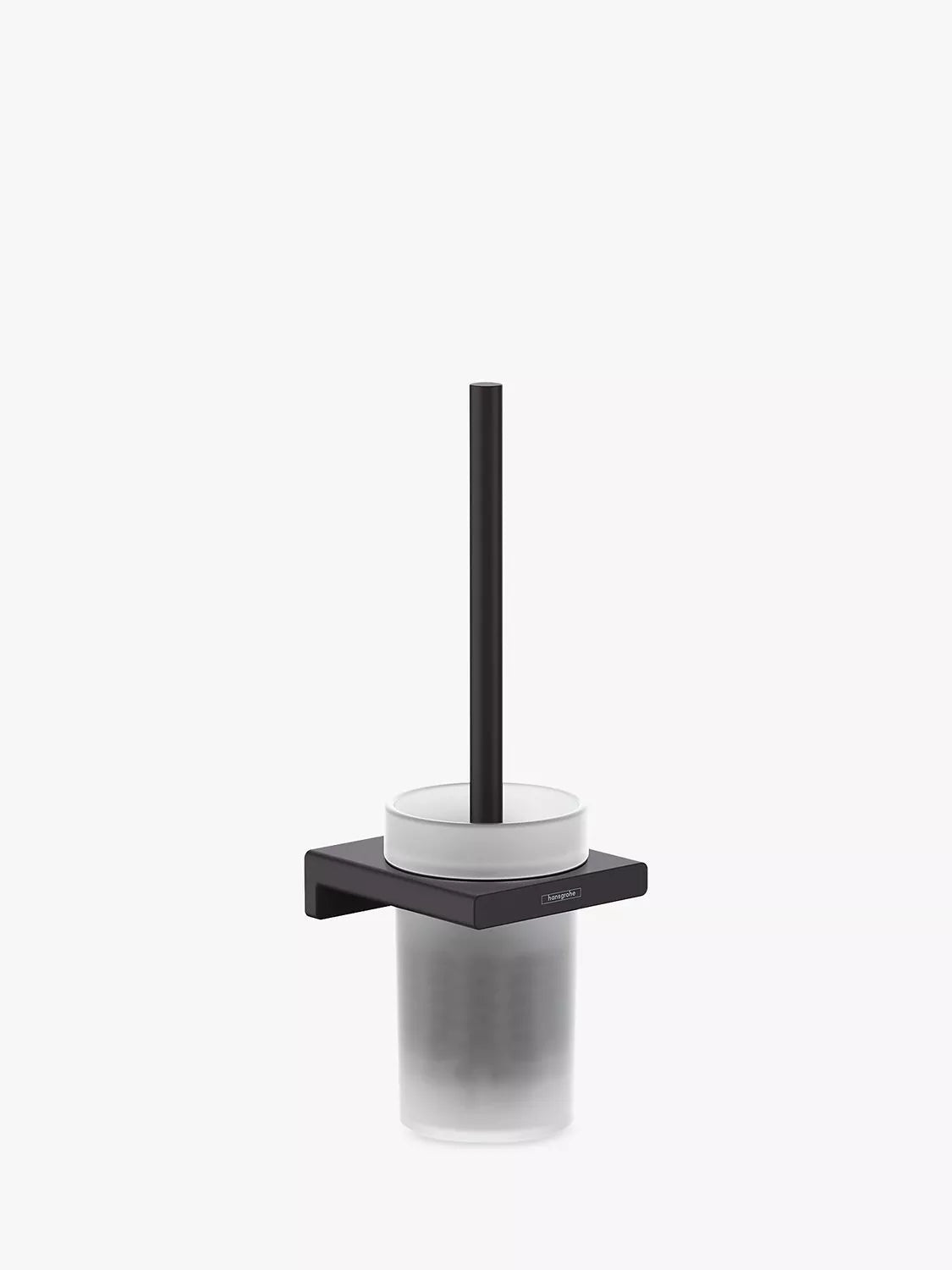 Hansgrohe toilet brush set with glass holder and metal wall mount, UK version