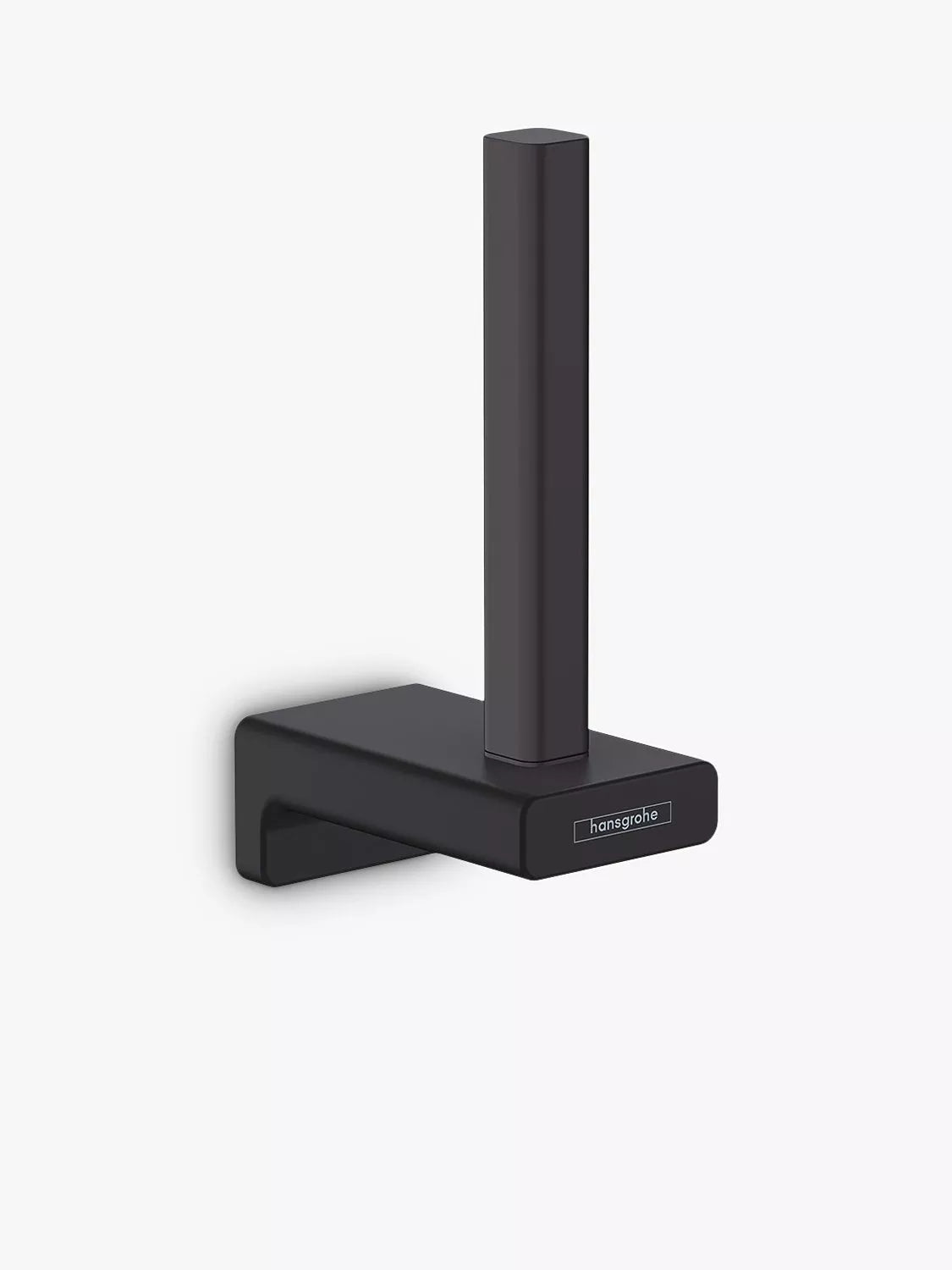 Hansgrohe vertical wall-mounted toilet roll holder in matt black, UK version
