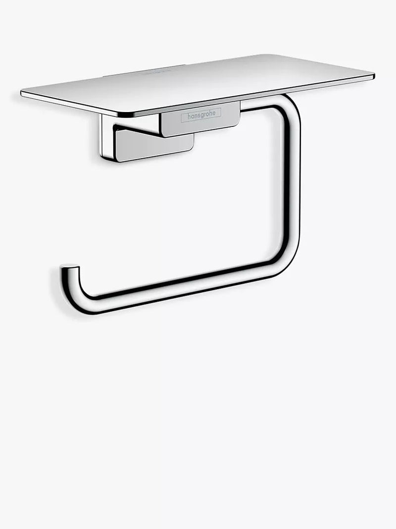 Hansgrohe AddStoris Wall-Mounted Toilet Roll Holder with Shelf